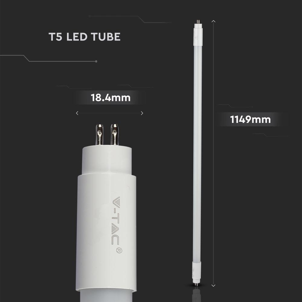 16W Świetlówki LED T5 120cm, Barwa:6500K, VTAC, SKU 6321