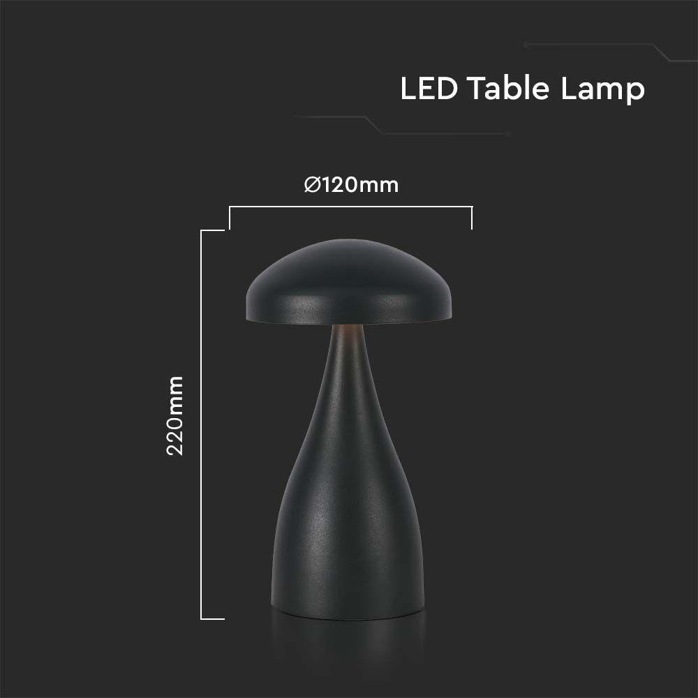 VT-1041 LED TABLE LAMP 1800mAH BATTERY D:120x220 3IN1 BLACK BODY