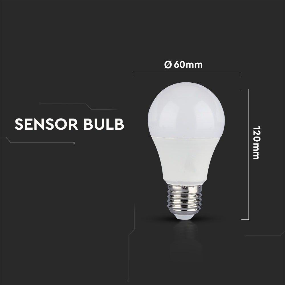 VT-2211 11W A60 LED BULB WITH MICROWAVE SENSOR 6400K E27