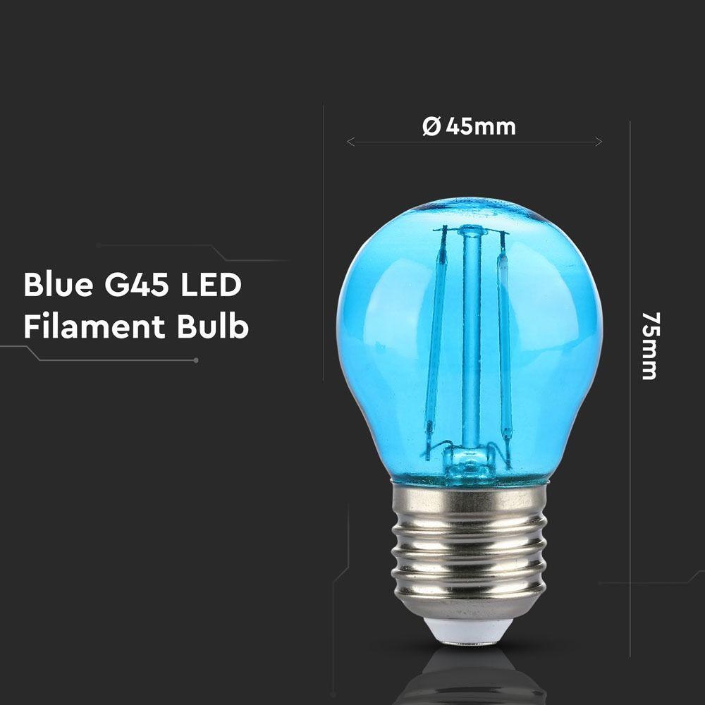 2W G45 Żarówka LED Filament, Niebieski, Trzonek:E27, VTAC, SKU 7412