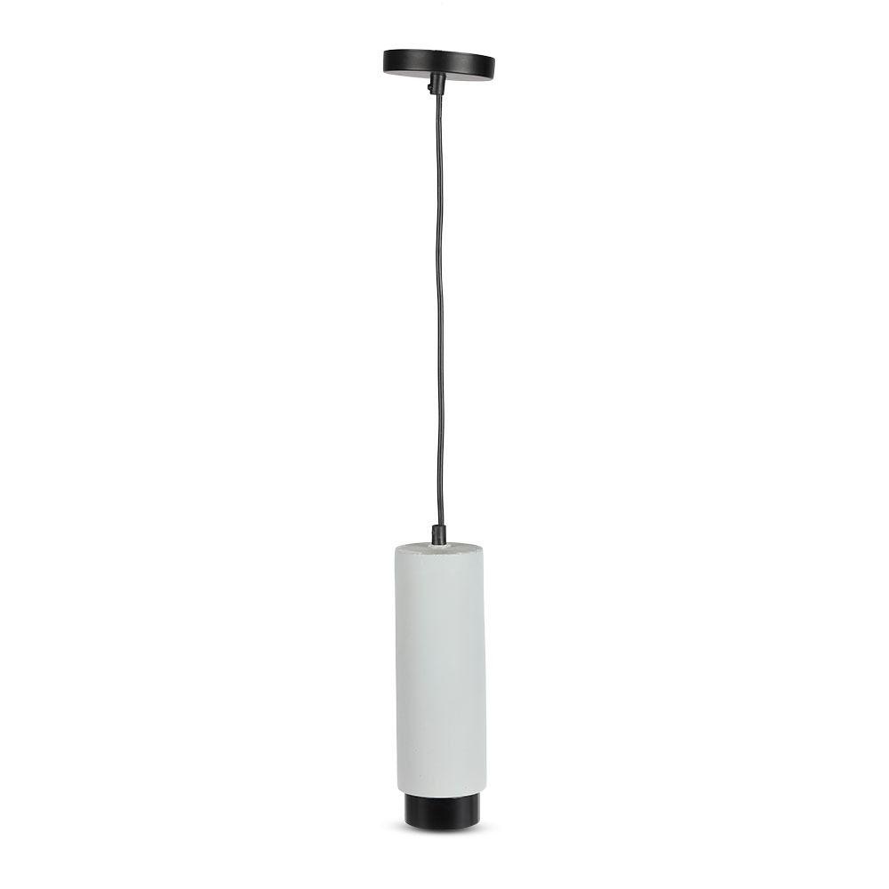 VT-864 GU10 SUSPENDED PENDANT - CONCRETE GYPSUM METAL WITH GUN BLACK BOTTOM