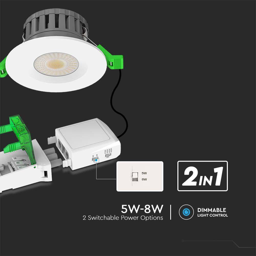 VT-DL0508 5W/8W LED FIRE RATED DOWNLIGHT CCT 4IN1 DIMMABLE