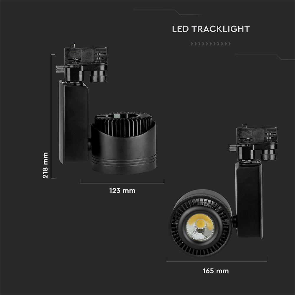 45W Lampa LED na szynoprzewód , Barwa:5000K, Obudowa: Czarna, VTAC, SKU 1238