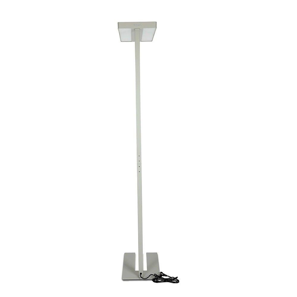 80W Lampa podłogowa LED/ Ściemnianie pokrętłem, Barwa:4000K, Obudowa: Srebrna, VTAC, SKU 8523