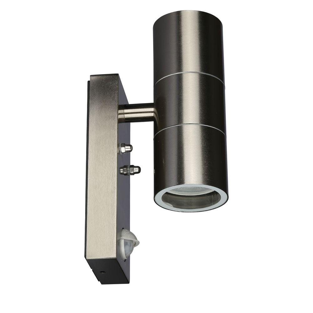 VT-7622 2 WAY GU10 WALL FITTING WITH PIR SENSOR,STAINLESS STEEL BODY - IP44