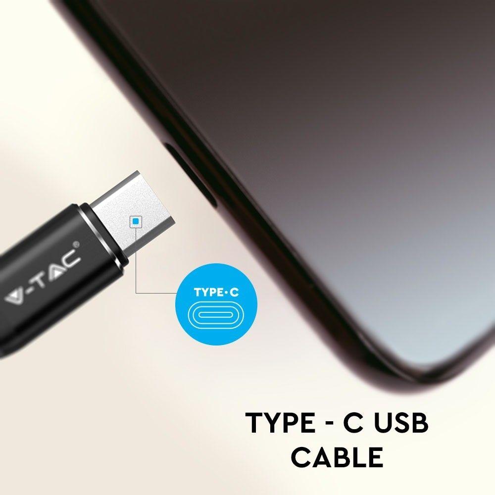 Przewód USB typ: C, 1m, Czarny, VTAC, SKU 8632