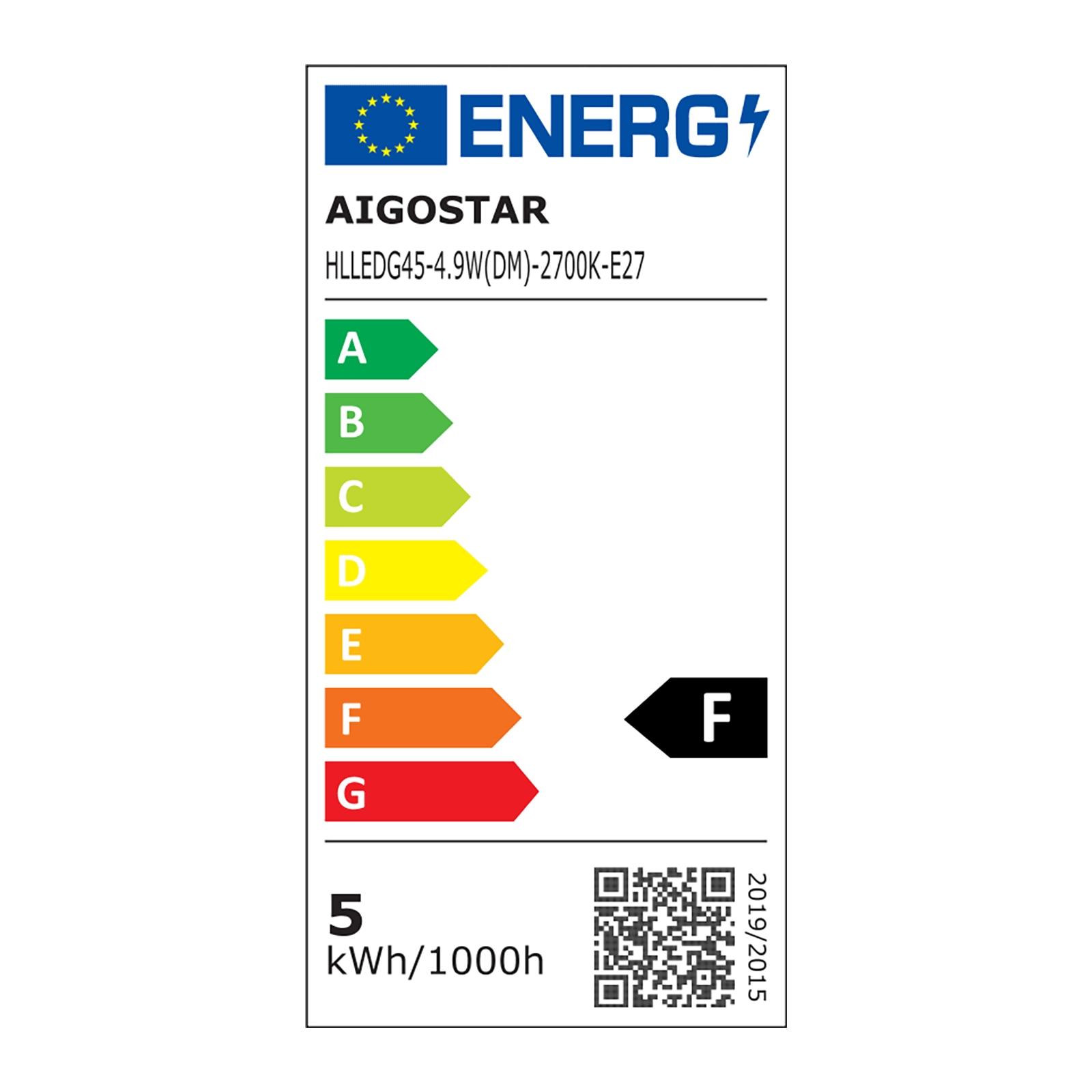 Ściemnialna żarówka LED G45 E27 4,9W 2700K