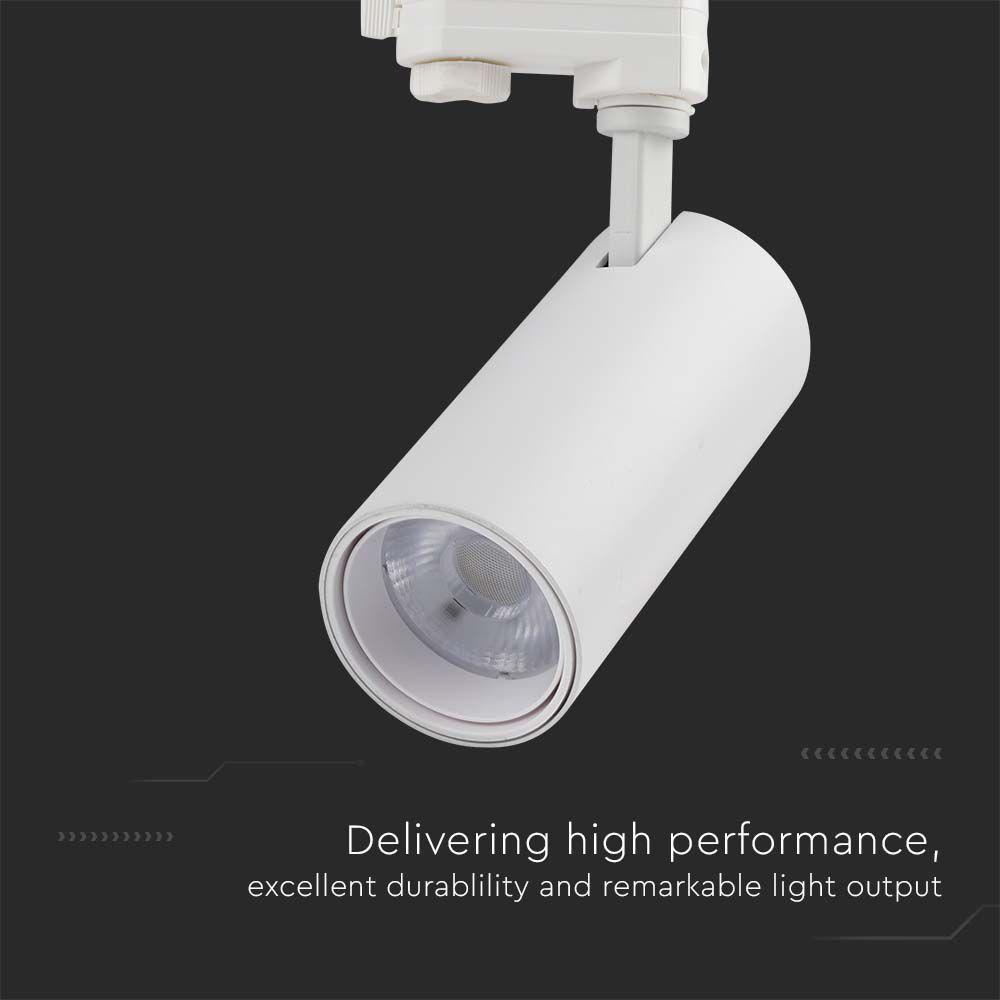 VT-47030 30W COB LED TRACKLIGHT 3IN1 WHITE BODY, WHITE REFLECTOR, WHITE BACK COVER