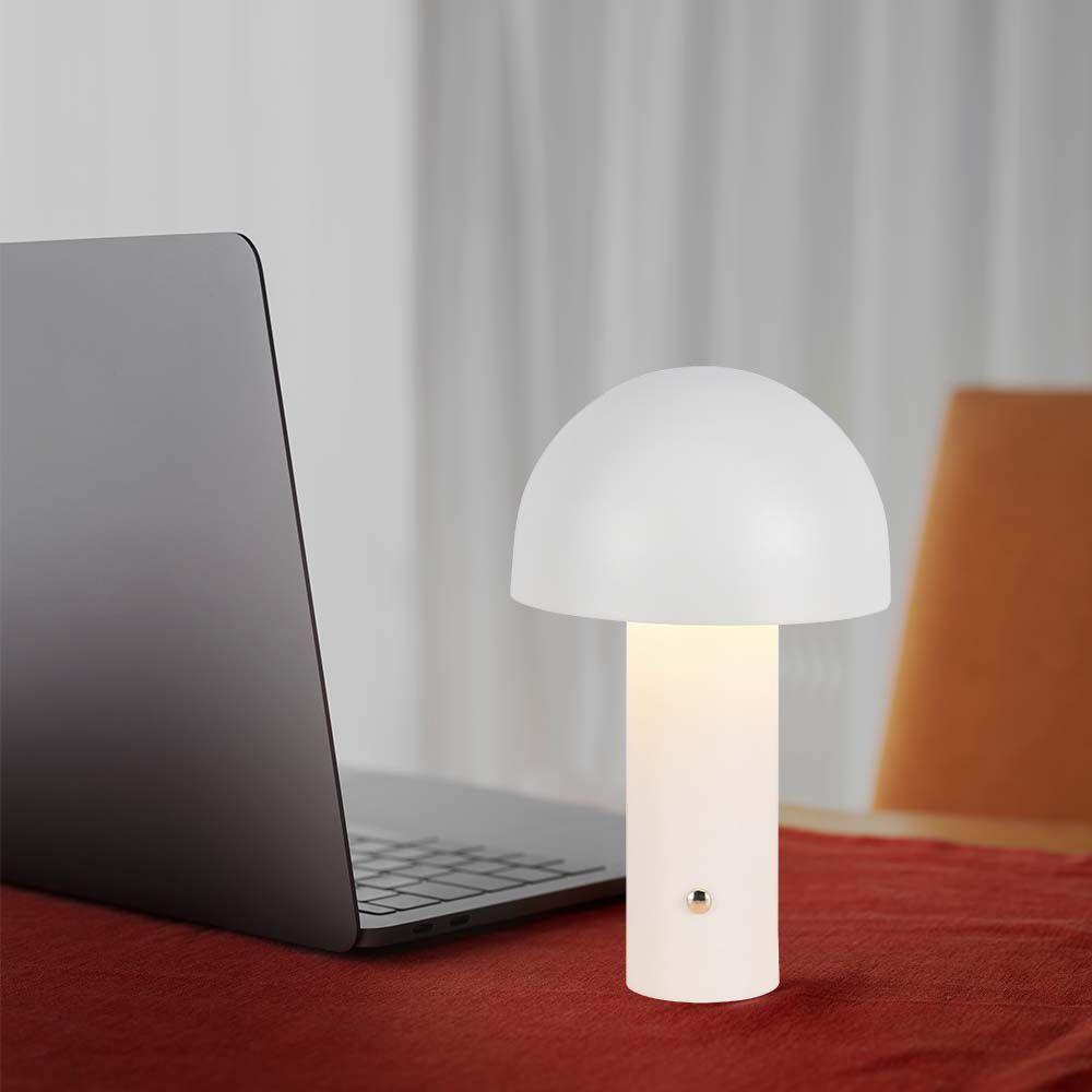 Lampka nocna LED zasilana bateryjnie, Wysokość:25cm, Bateria 1800mAh, Ściemnianie przez dotyk, Barwa:3w1, Obudowa: Biała, VTAC, SKU 7899