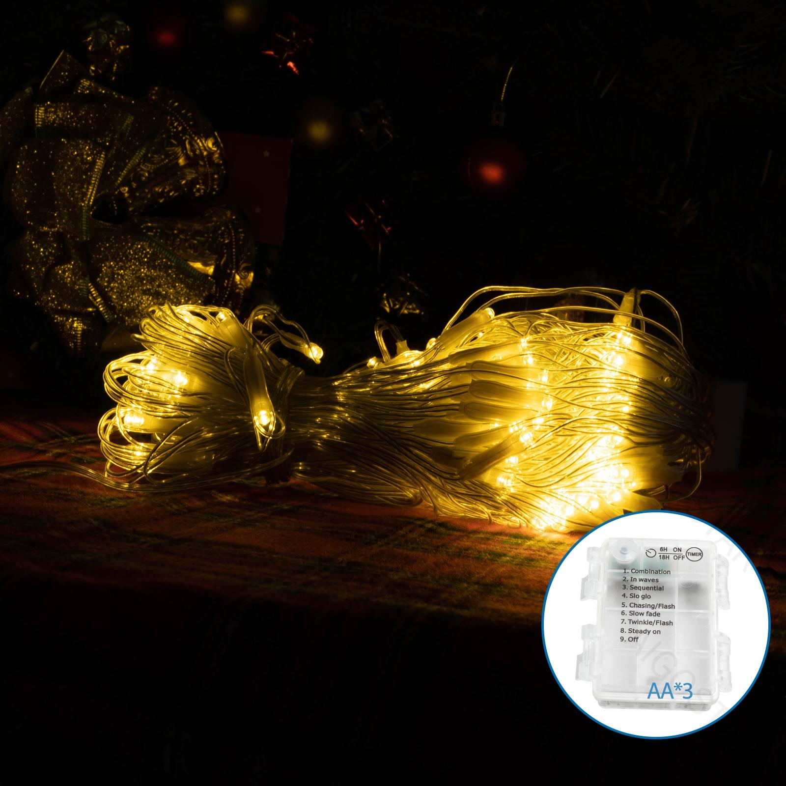 3AA battery net light flat string lights, warm white, 3m