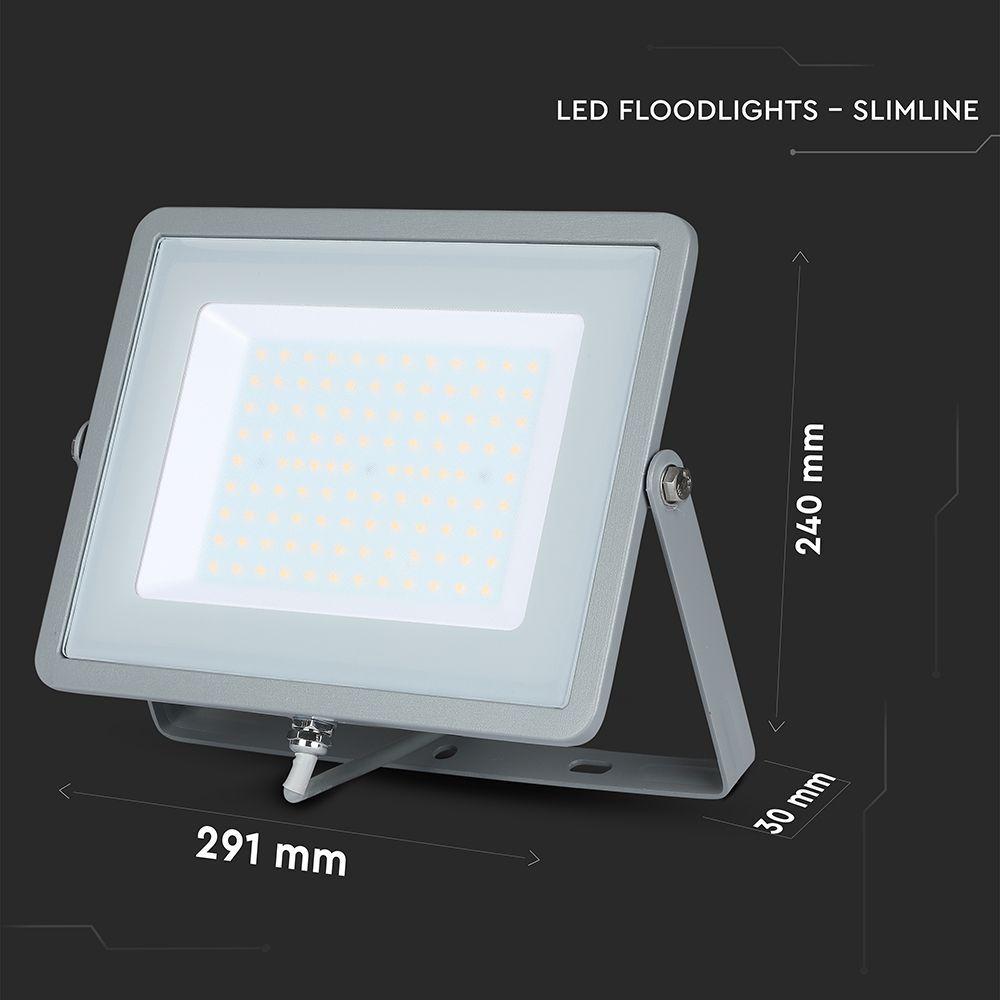 100W Naświetlacz LED SMD, Chip SAMSUNG, Barwa:4000K, Obudowa: Szara , VTAC, SKU 21473