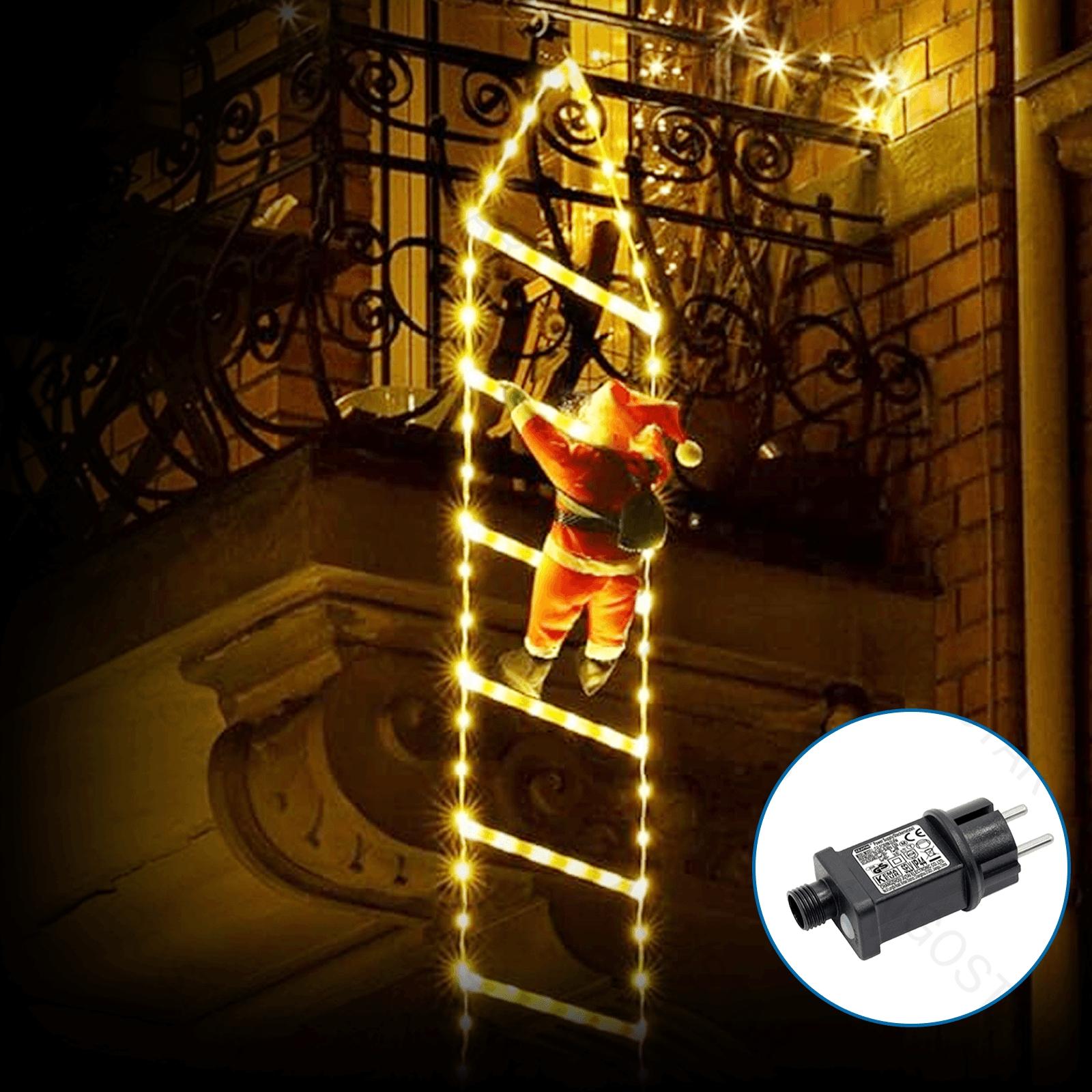 Low-voltage Santa Claus with climbing ladder, 3m+1m, warm white