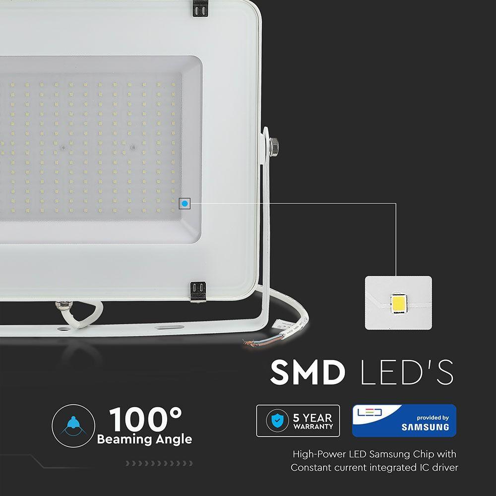 200W Naświetlacz LED SMD, Chip SAMSUNG, Barwa:6400K, Obudowa: Biała, VTAC, SKU 421