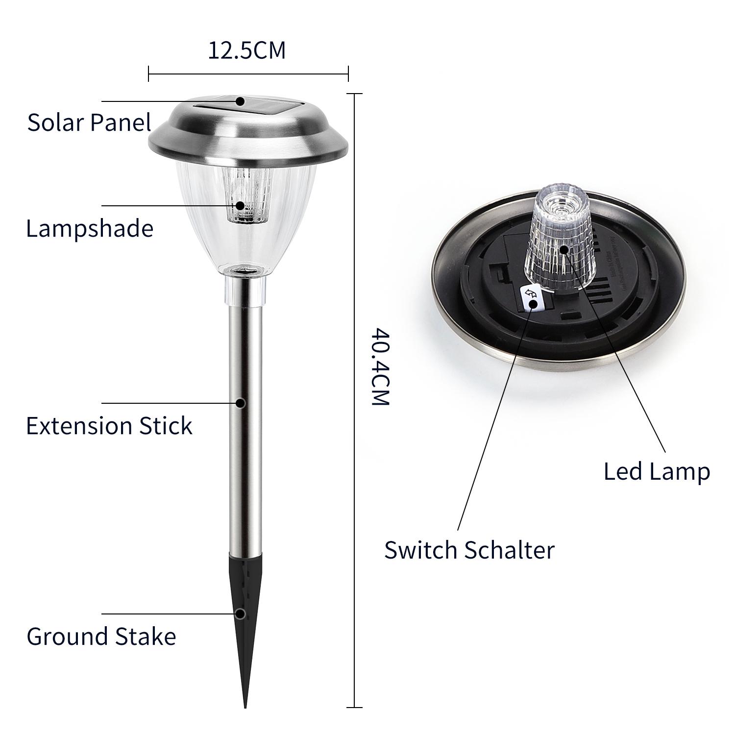 Lampy LED do trawników na energię słoneczną 6500K (Barwa Zimna)