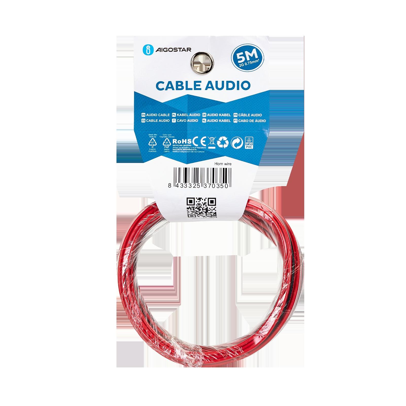 AUDIO CABLE 2G0.75MM2 5M WITH WHITE AND BLACK