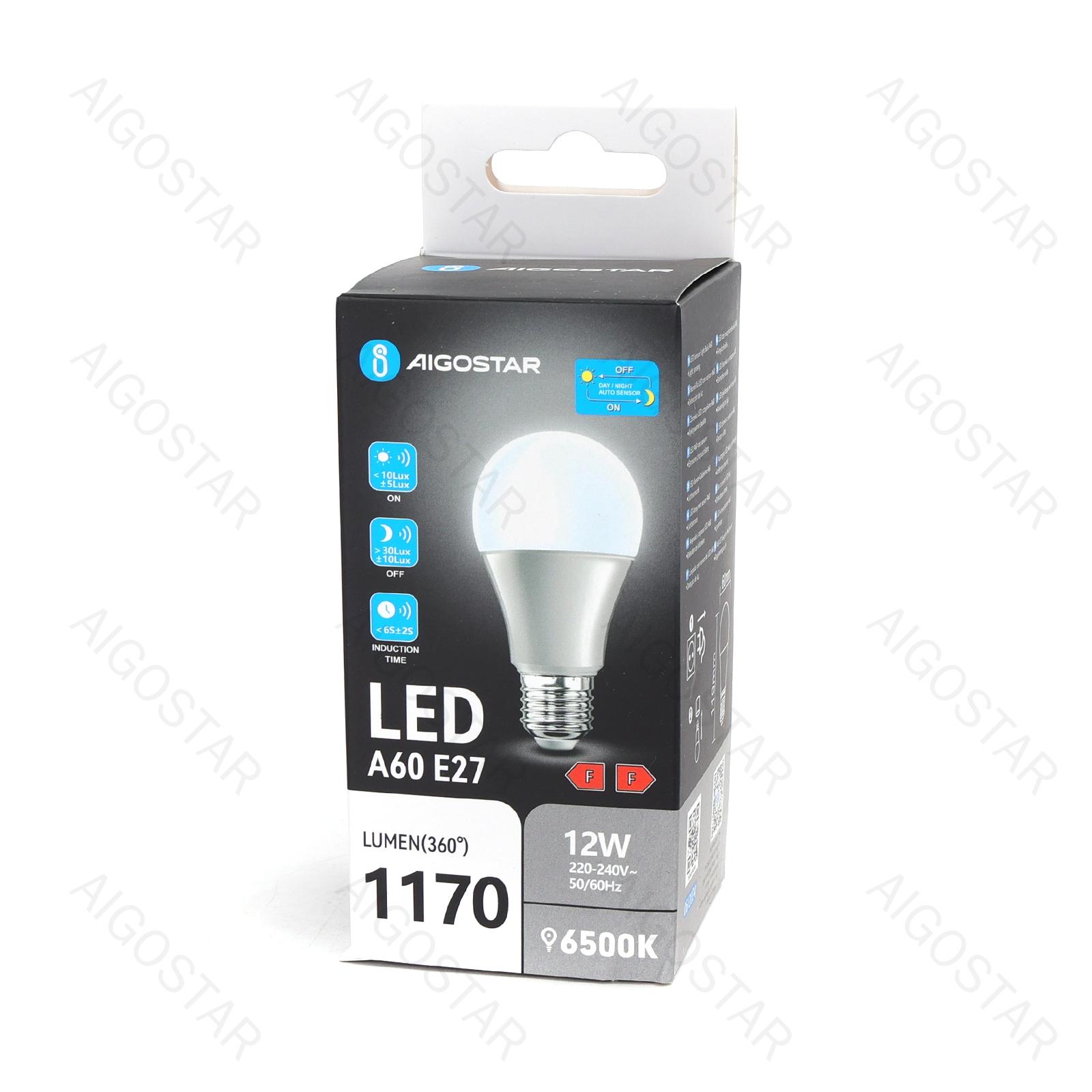 LED light sensitive induced bulb A60 E27 12W 6500K