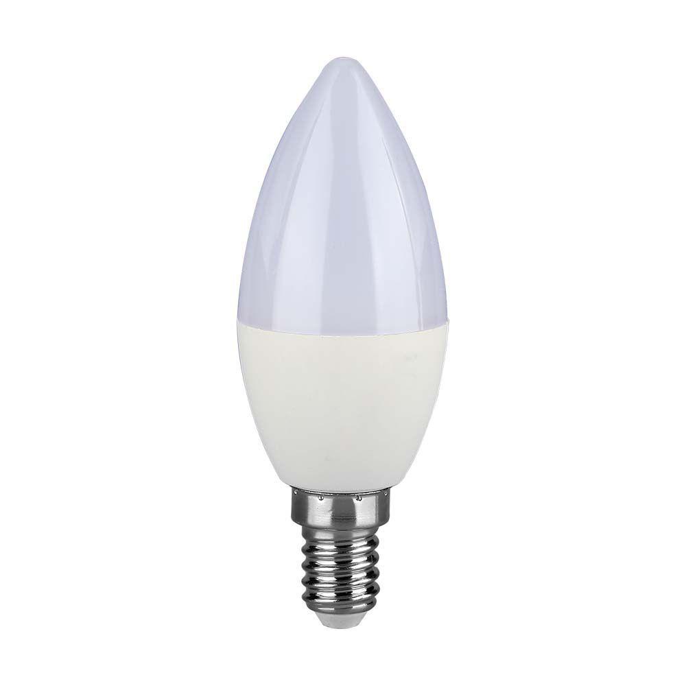 4.5W C37 Żarówka LED, Chip SAMSUNG, Barwa:3000K, Trzonek:E14, VTAC, SKU 21171