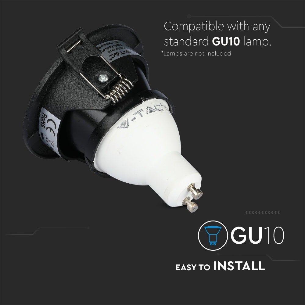 VT-874 GU10 FITTING ROUND BLACK