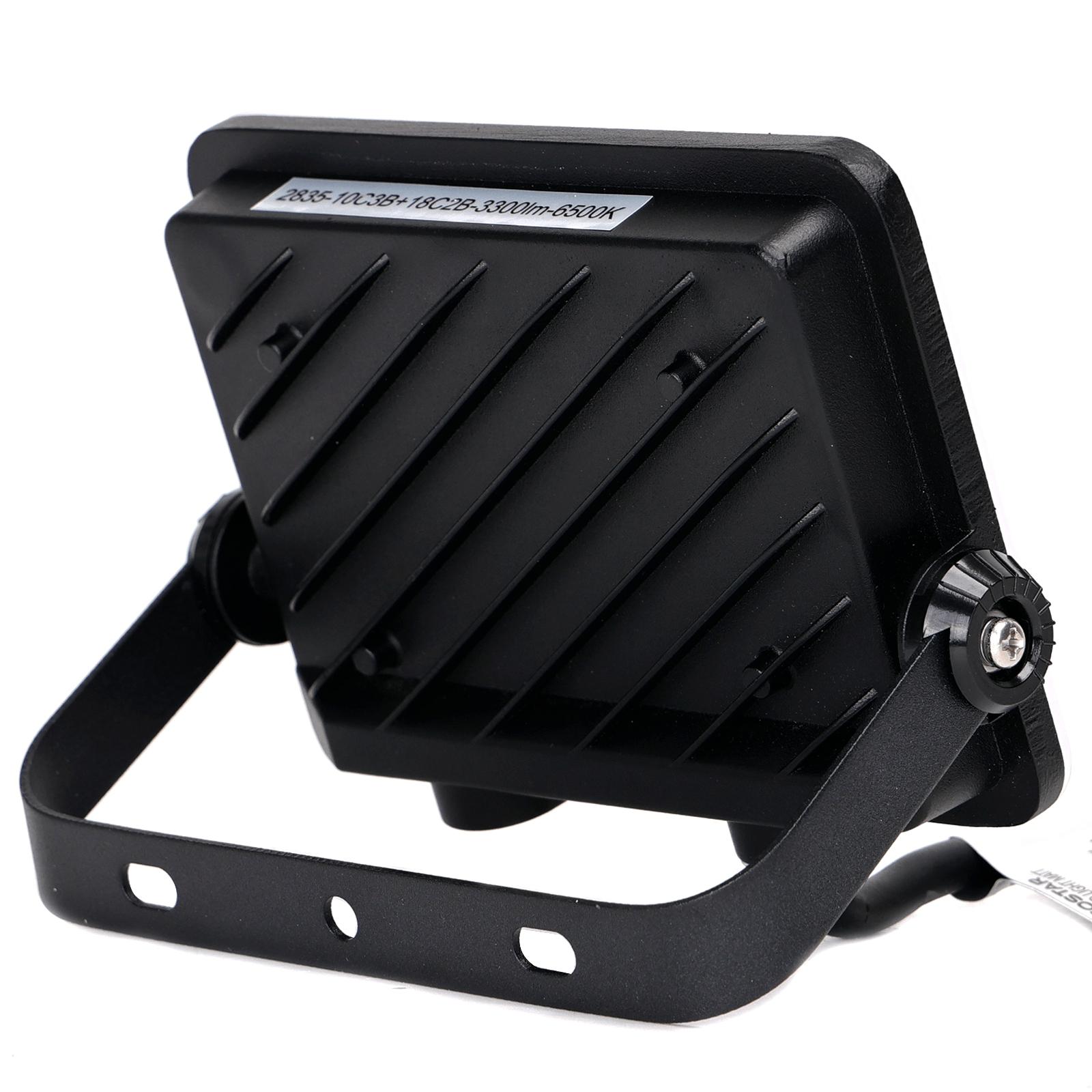 LED Frosted Cover Floodlight with Black Housing, 30W, 6500K