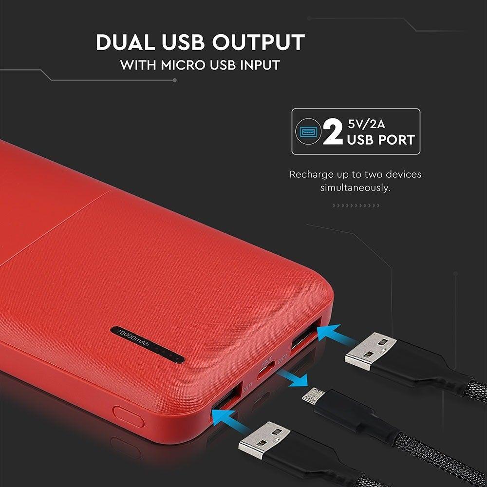 VT-3518 10000mah POWER BANK-RED