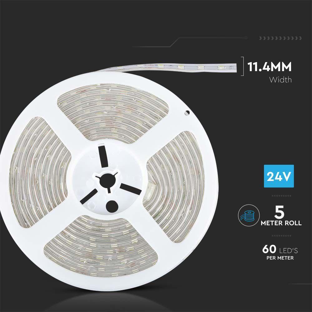 VT-5050 60 10W/M LED STRIP LIGHT 6400K IP65 24V (5M/ROLL)(PRICE PER M)