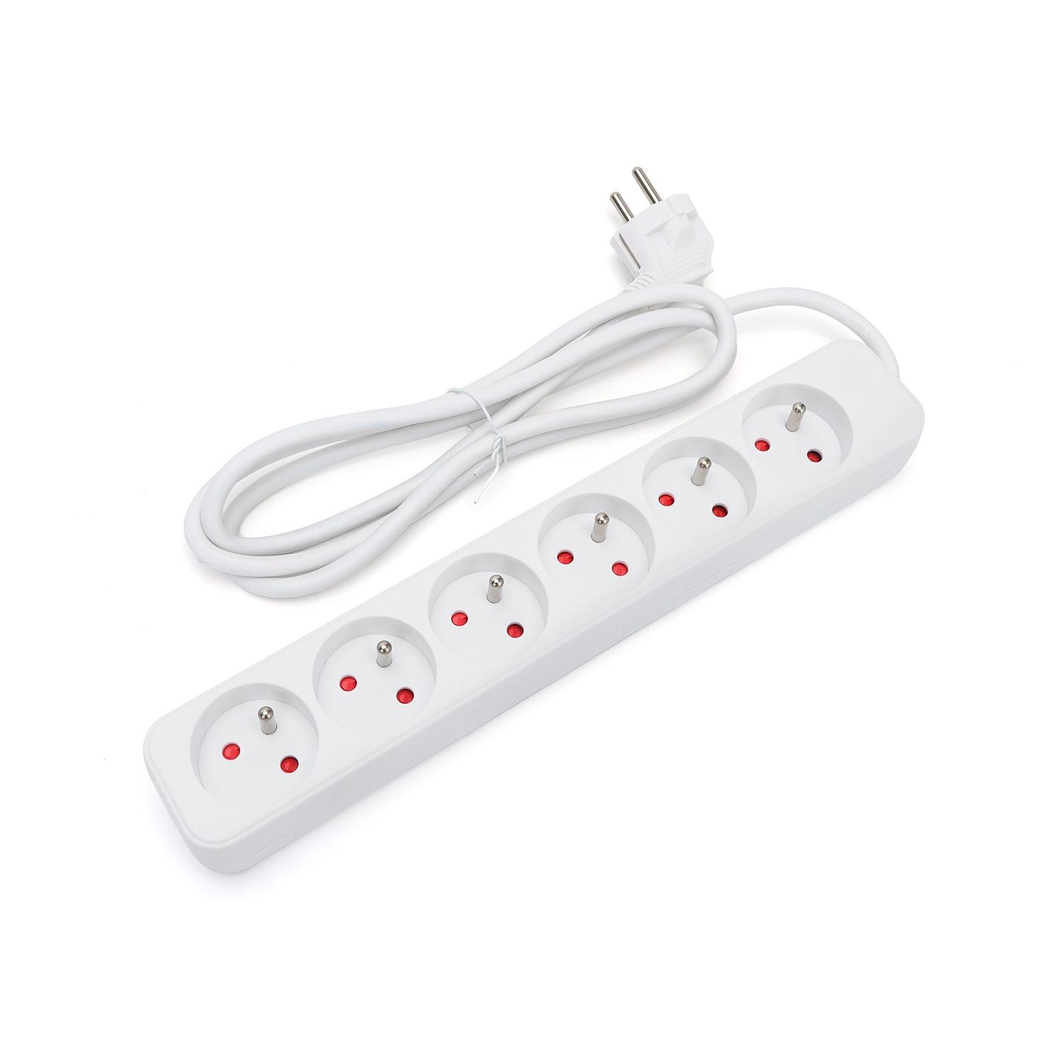 Power strips 6-way 1.5m H05VV-F 3G1.0m㎡ White