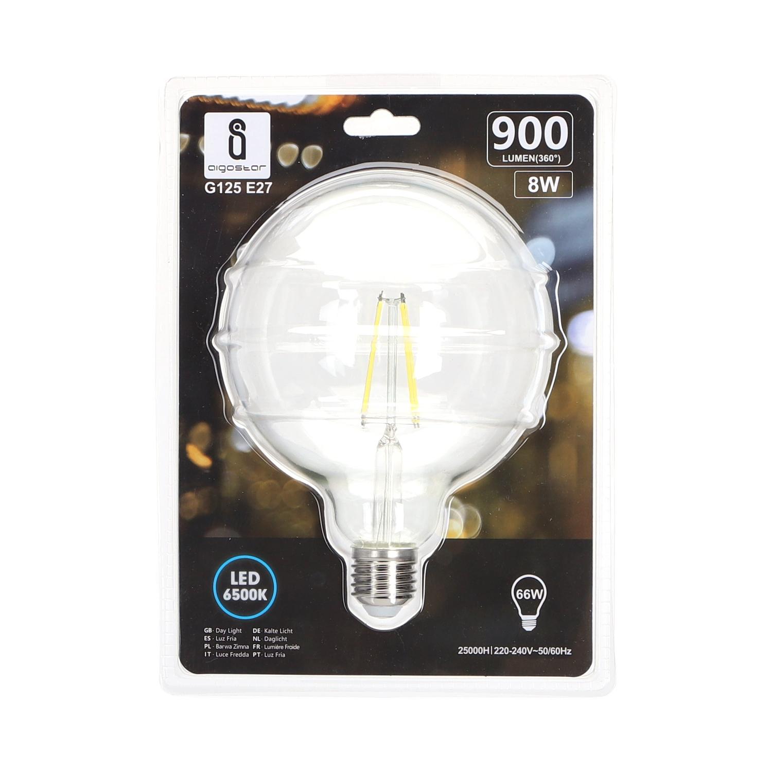 LED Filament Bulb (Clear) G125 E27 8W