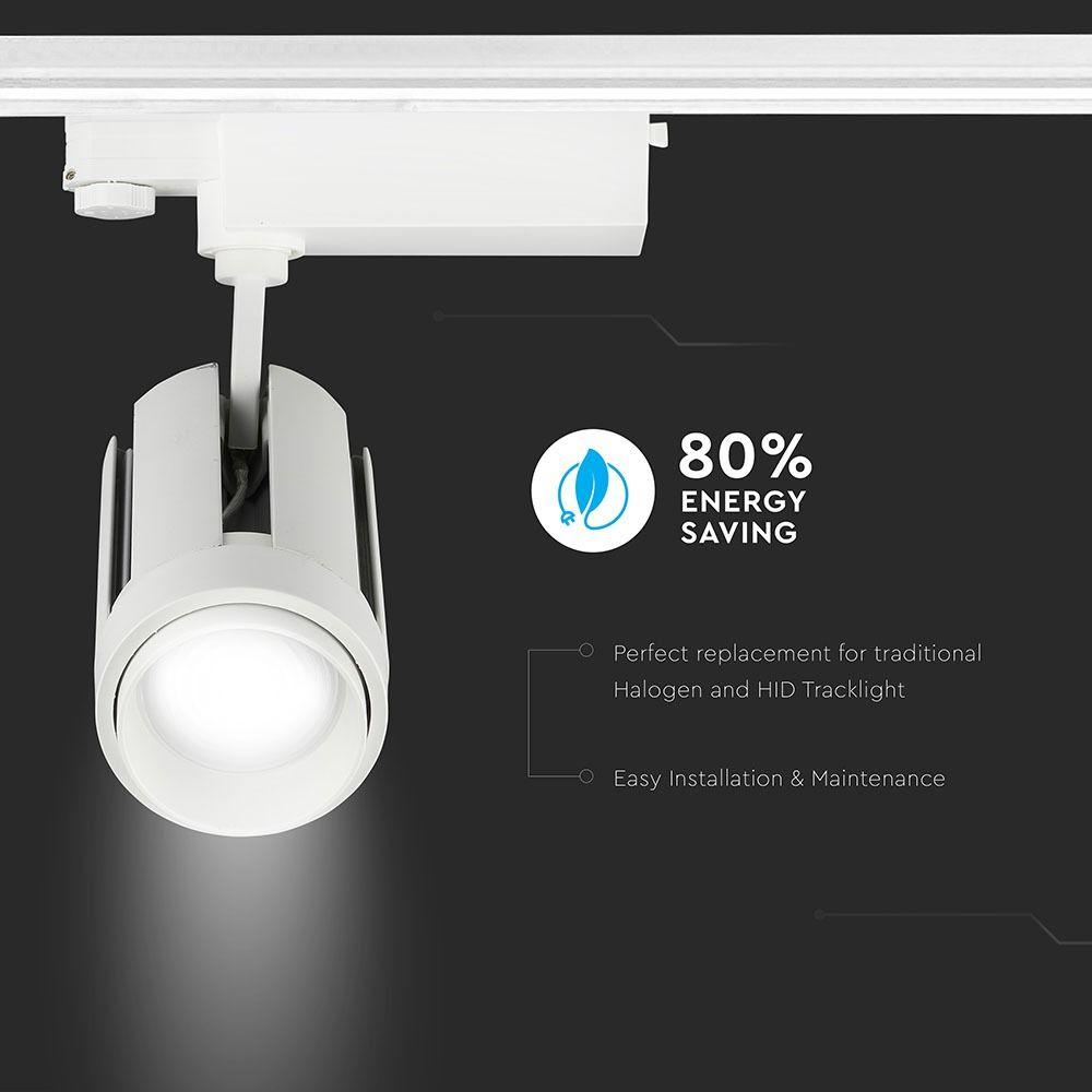 35W LED Tracklight/ Barwa:6400K, Obudowa: Biała, 5 Lat gwarancji , VTAC, SKU 1359