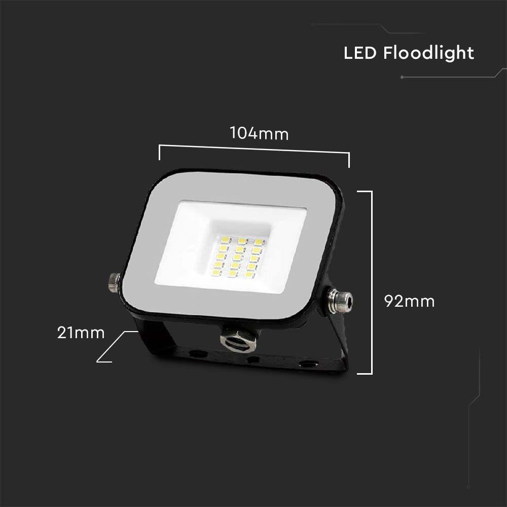 10W Naświetlacz LED SMD, Chip SAMSUNG, Barwa:4000K, Obudowa: Czarna, VTAC, SKU 9899