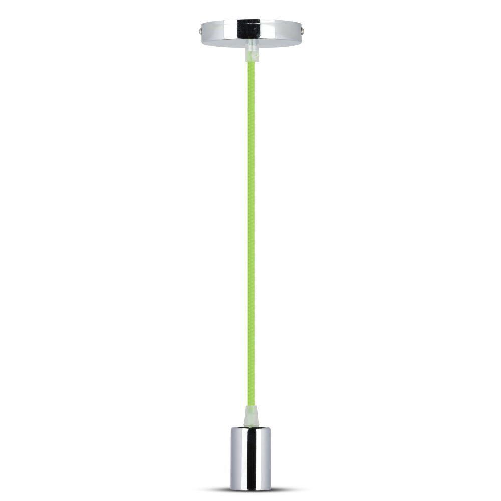 Lampa wisząca, oprawka chrom + przewód Zielony, VTAC, SKU 3785