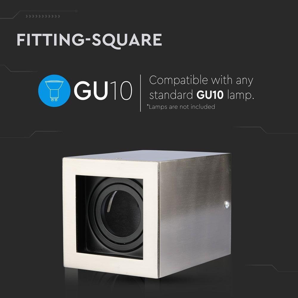 VT-797 GU10 FITTING SATIN NICKLE SQUARE