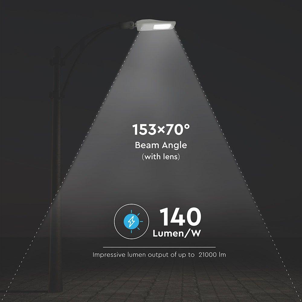 150W Lampa uliczna LED (CLASS II, Zasilacz INVENTRONICS), Chip SAMSUNG, Barwa:5700K, Ściemniana, VTAC, SKU 888