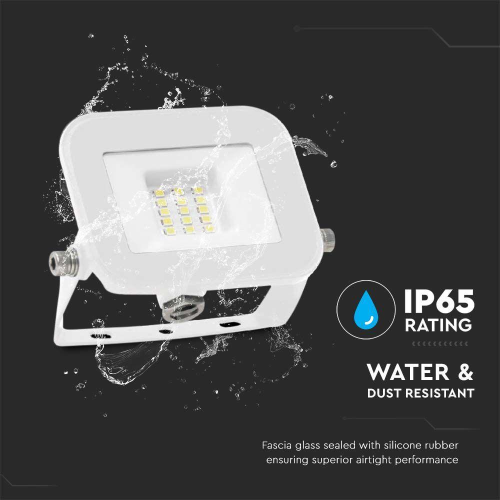 10W Naświetlacz LED SMD, Chip SAMSUNG, Barwa:6500K, Obudowa: Biała, VTAC, SKU 10013