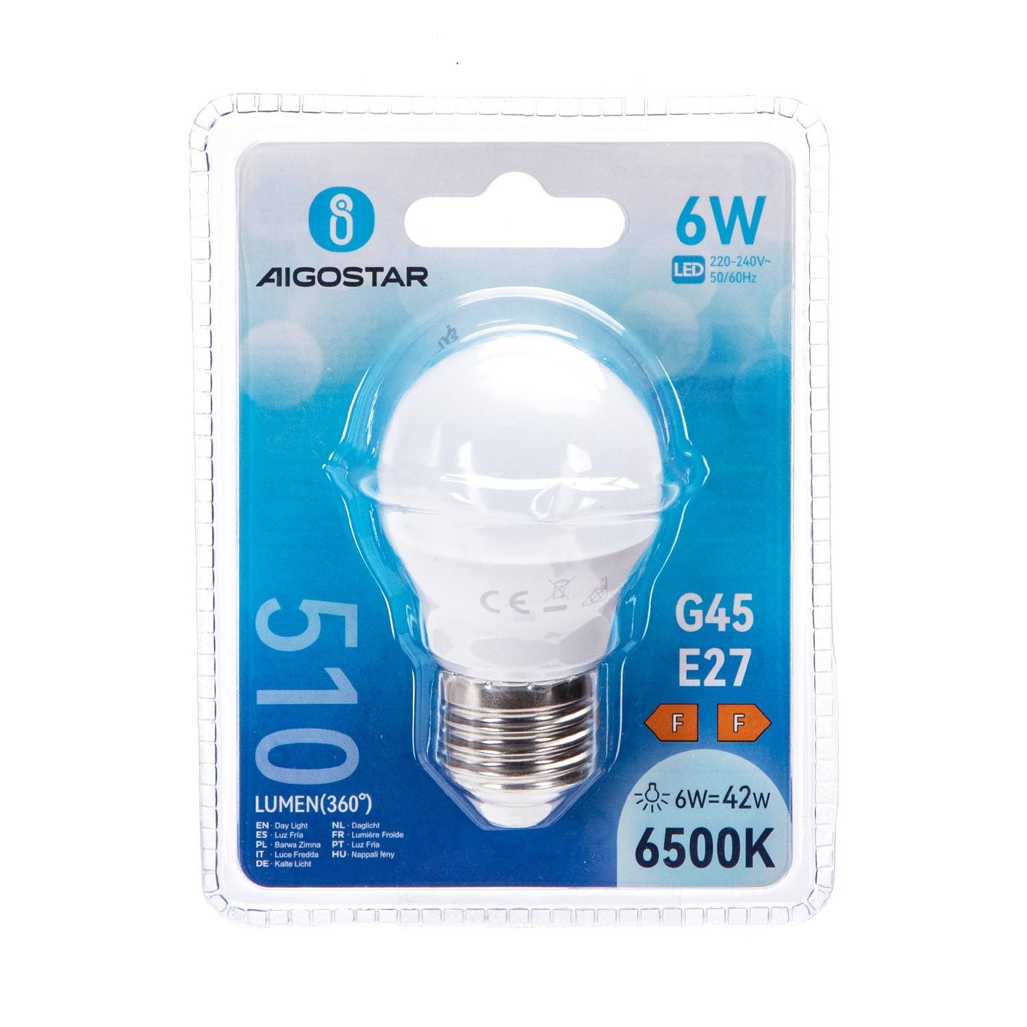 LED E27 6W G45