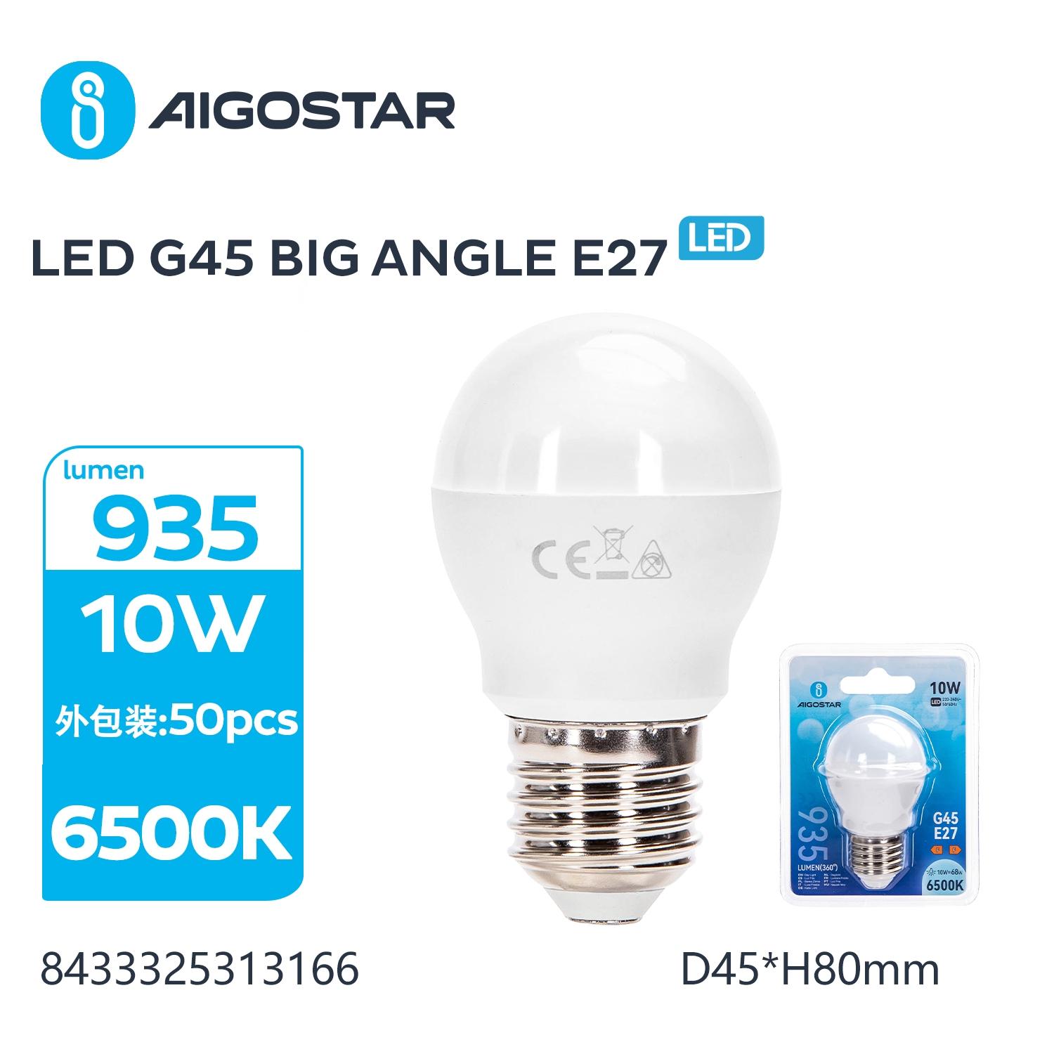 LED A5 G45 BIG ANGLE E27 10W 6500K