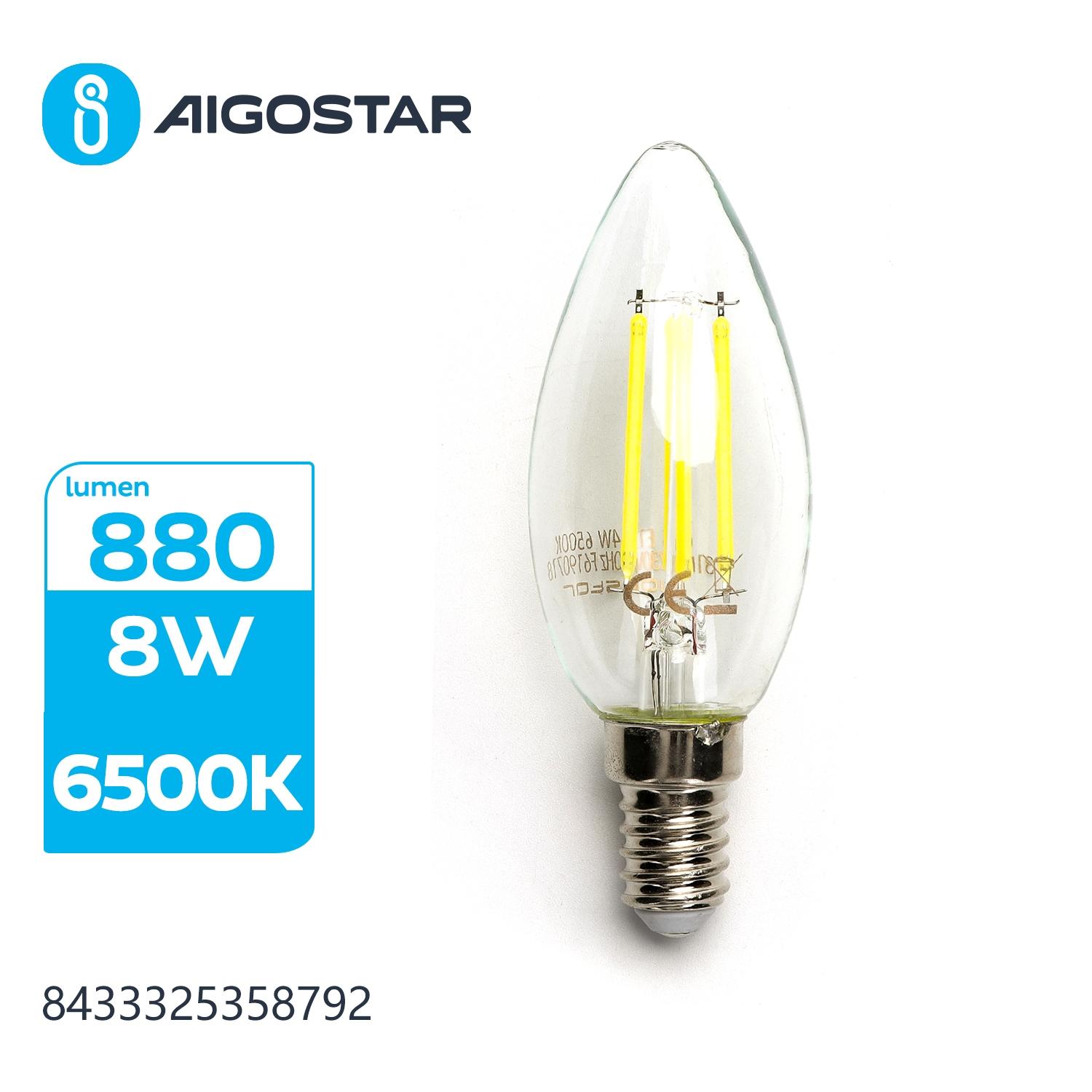 LED Filament Bulb (Clear) C35 E14 8W