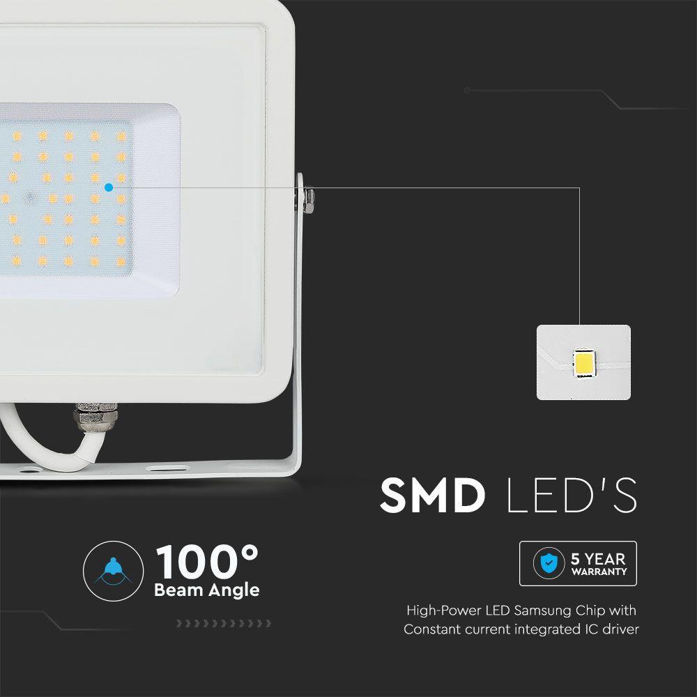 VT-50 50W SMD FLOODLIGHT SAMSUNG CHIP 4000K WHITE BODY