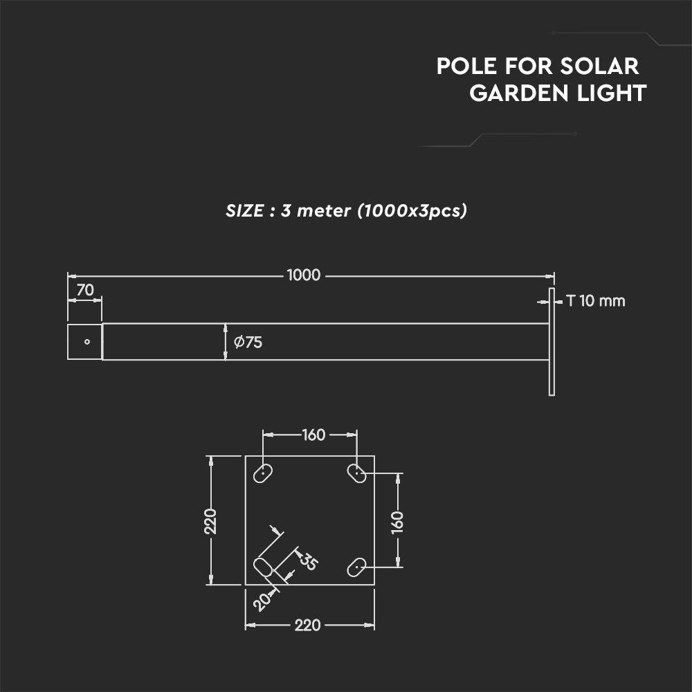 Słupek Ogrodowy do VT-45W i VT-65W, VTAC, SKU 11258