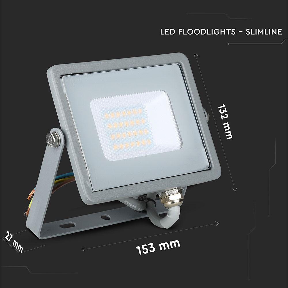 20W Naświetlacz LED SMD, Chip SAMSUNG, Barwa:3000K, Obudowa: Szara , VTAC, SKU 445