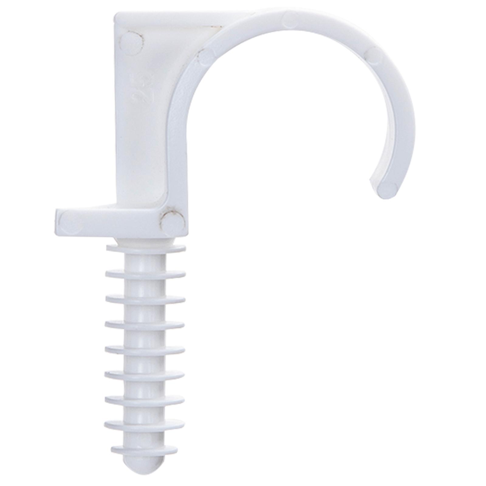 Single-hook PVC pipe clamp with expansion screw, Φ 25mm