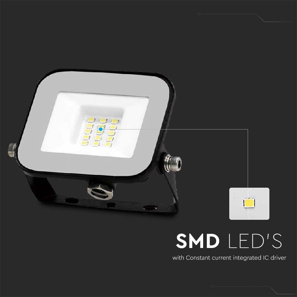 10W Naświetlacz LED SMD, Chip SAMSUNG, Barwa:3000K, Obudowa: Czarna, VTAC, SKU 9898