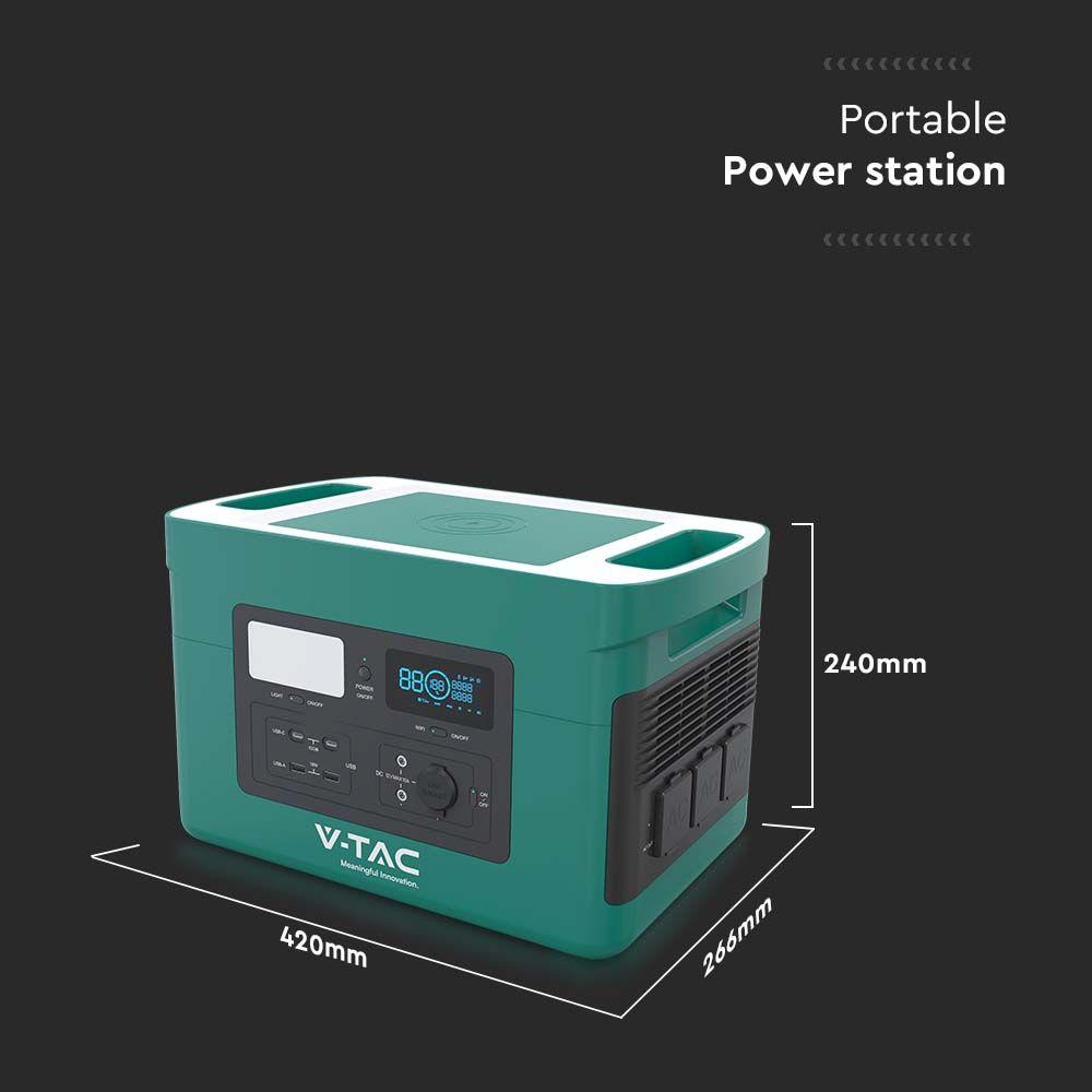 PRZENOŚNY BANK ENERGII VT-1001N O MOCY 1000W; 46.9Ah/22.4V; GNIAZDO SCHUCO, VTAC, SKU 11627