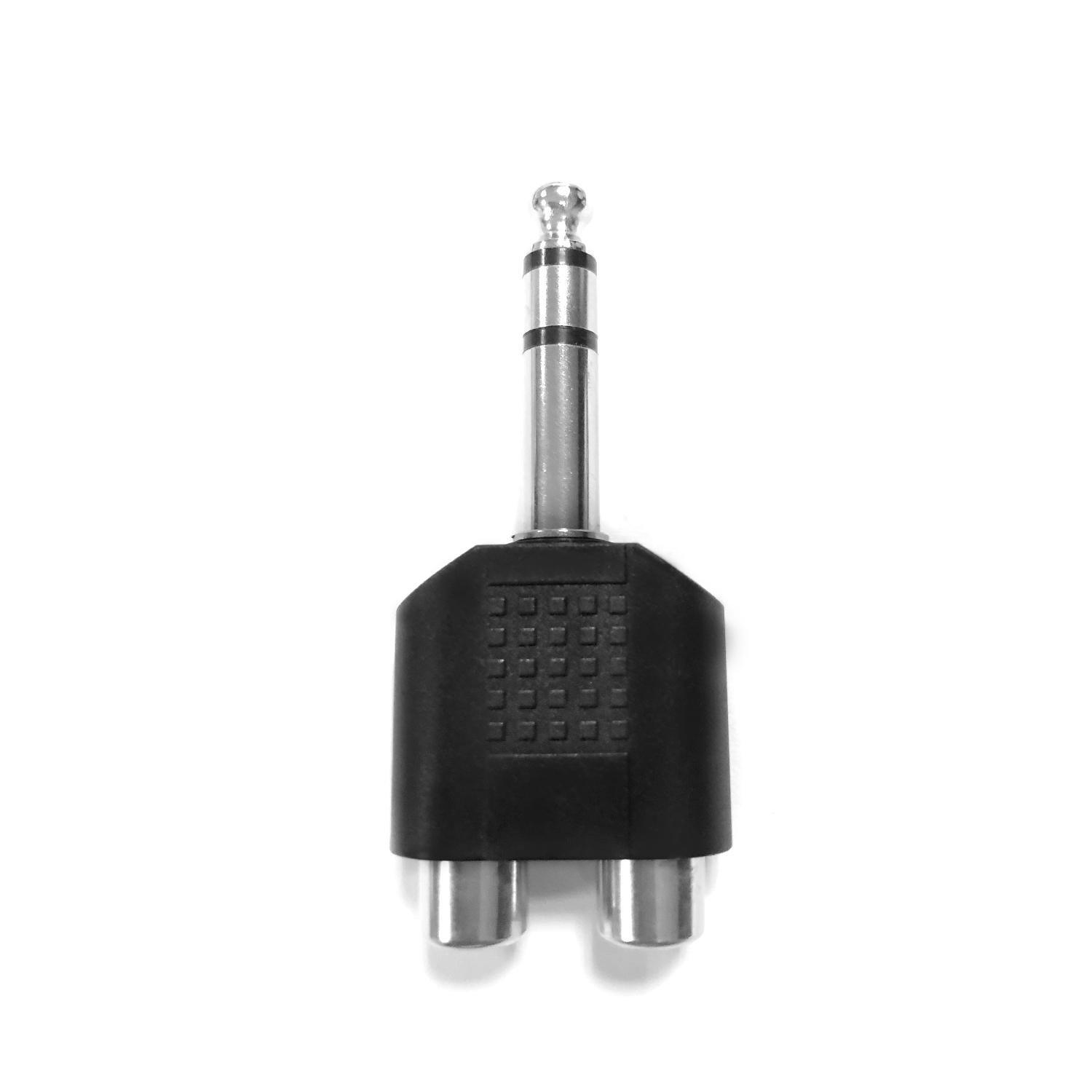 Audio/Video Connector 6.35 Male to 2*RCA Female Black