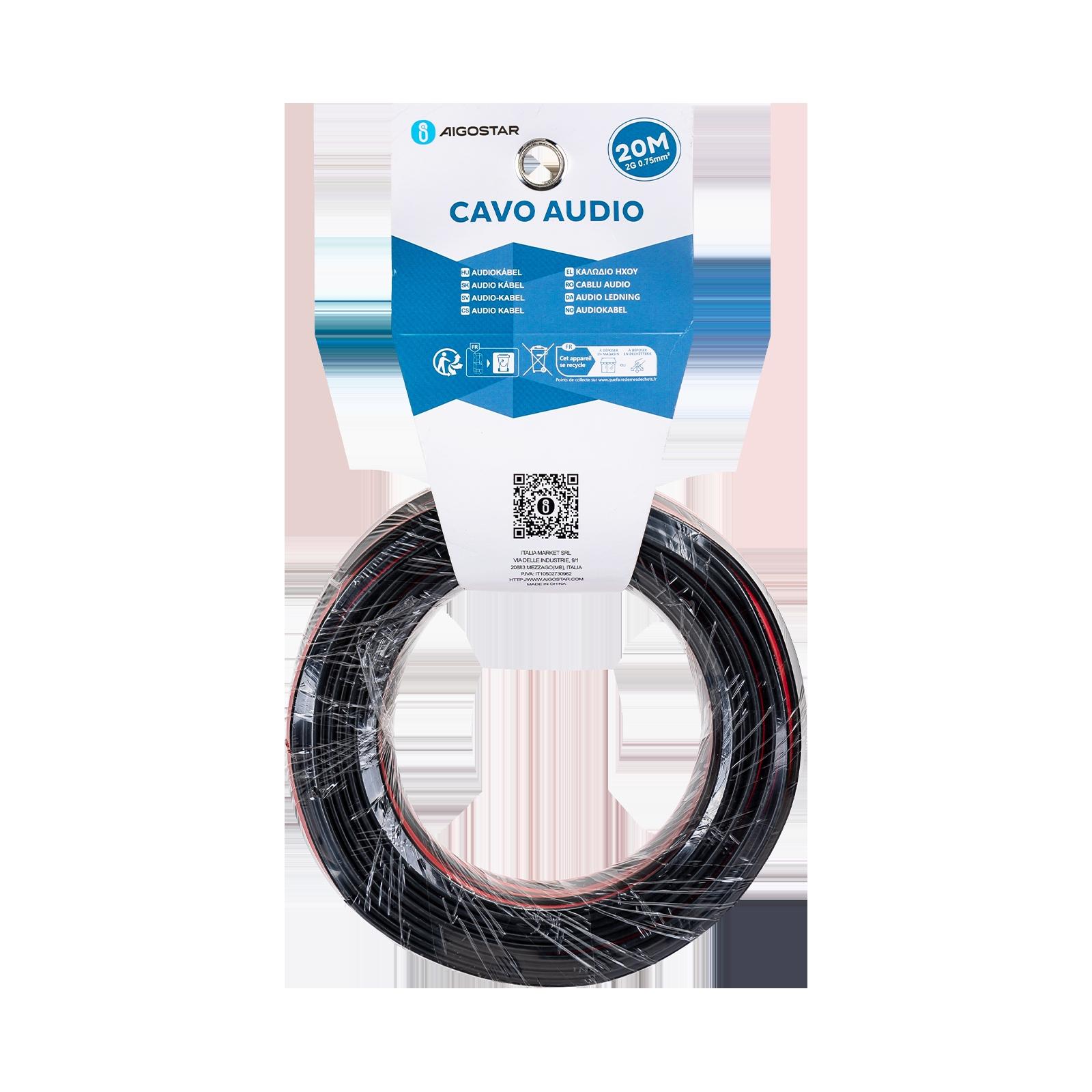 AUDIO CABLE 2G0.75MM2 20M WITH WHITE AND BLACK