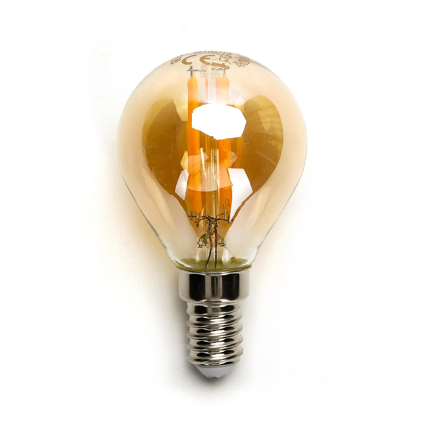 LED Filament Bulb (Amber) G45 E14 4W