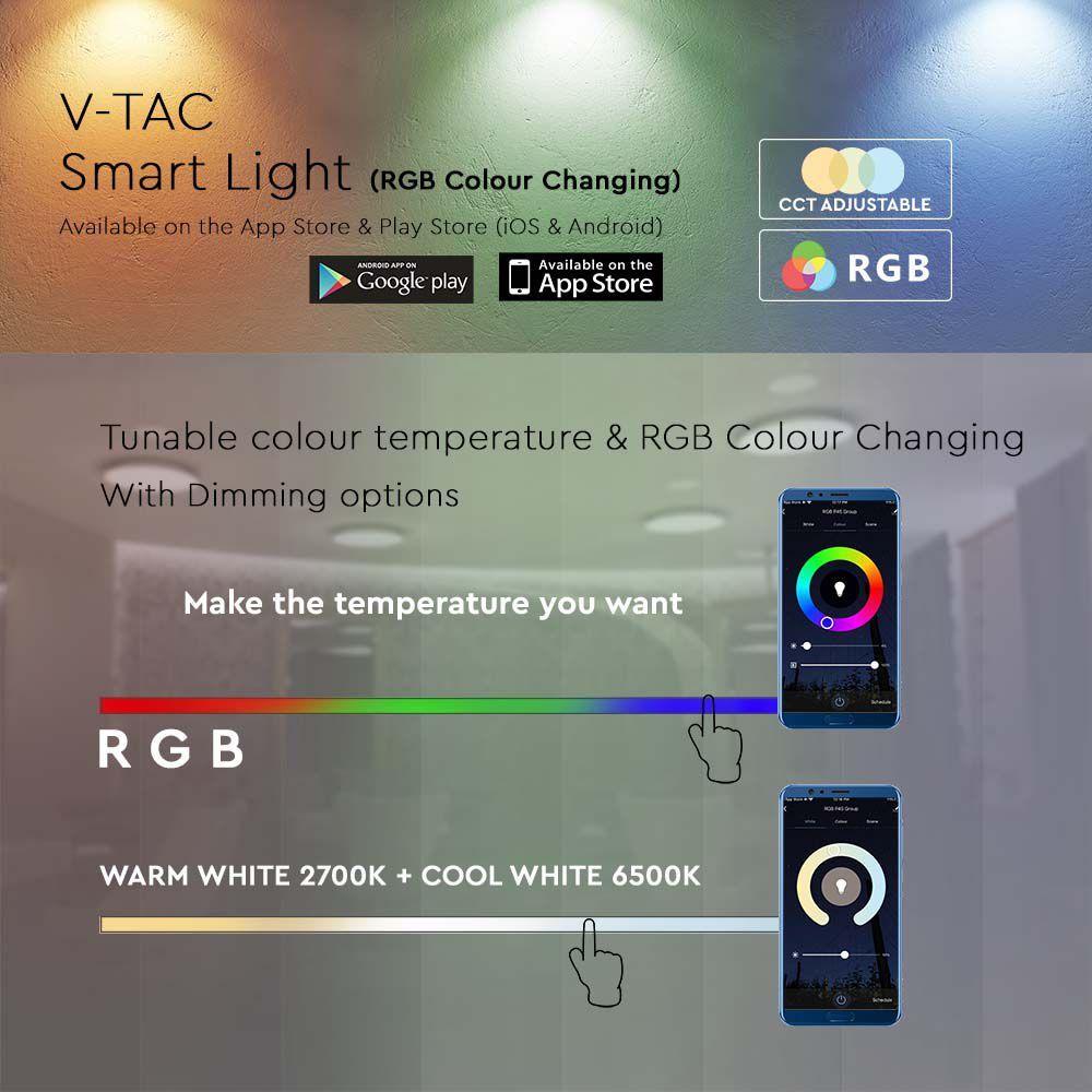 VT-5138 36W LED DOMELIGHT COMPATIBLE WITH AMAZON ALEXA & GOOGLE HOME RGB+WW+CW STAR COVER