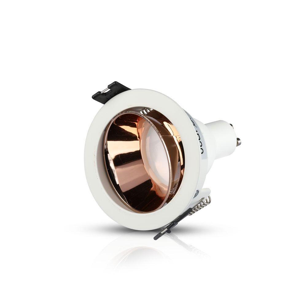 VT-872 GU10 FITTING ROUND-WHITE+ROSE GOLD