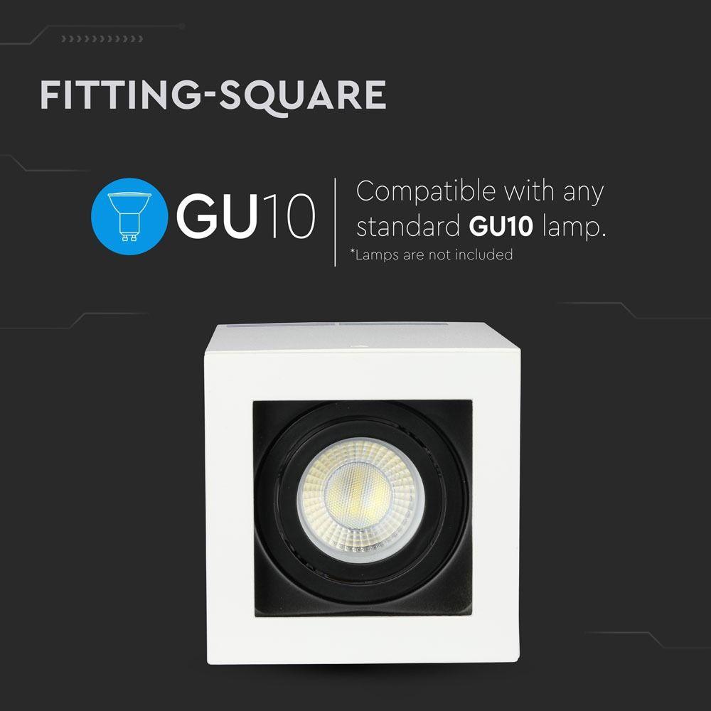 VT-797 GU10 FITTING WHITE SQUARE