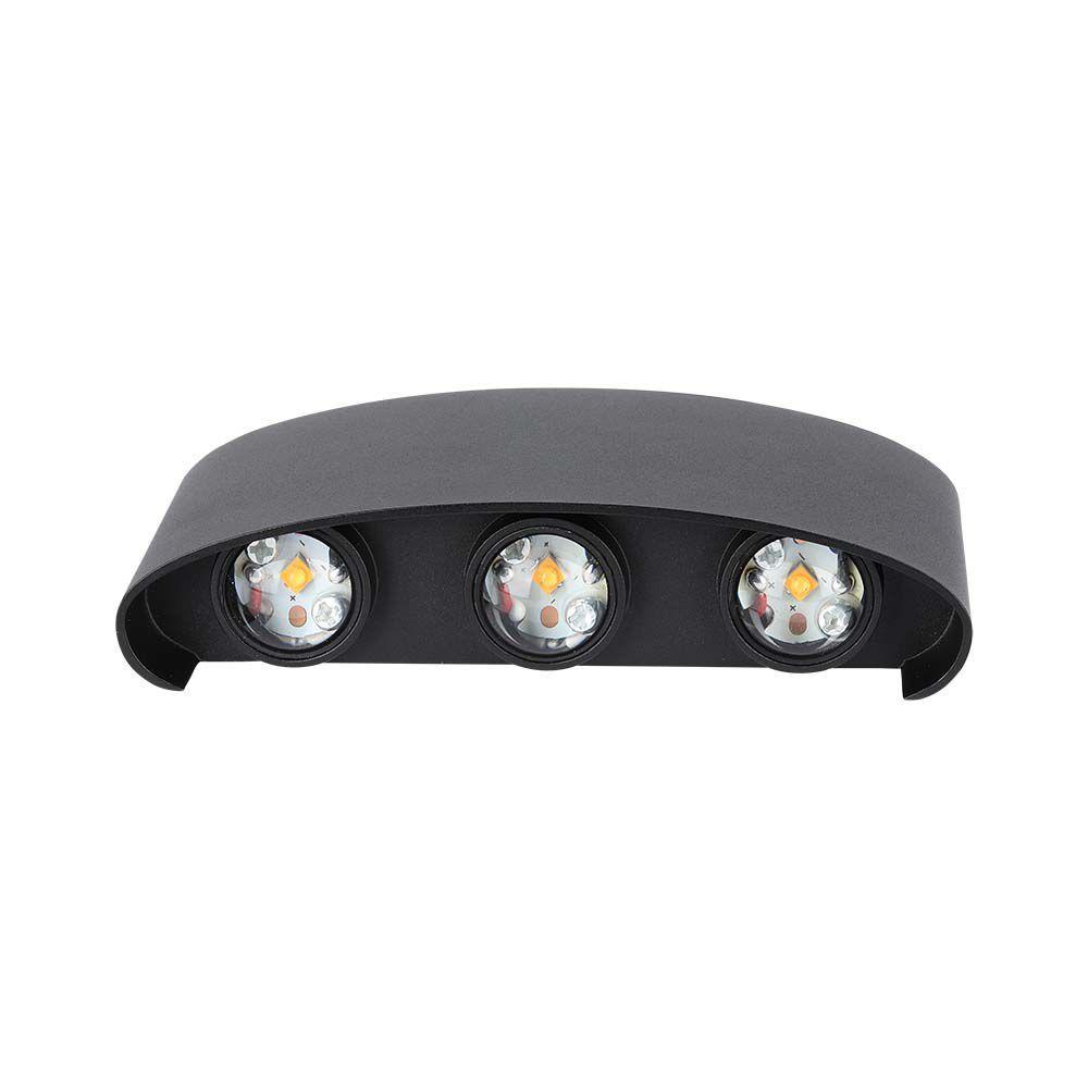 6W Lampa ścienna LED, Barwa:4000K, Obudowa: Czarny, VTAC, SKU 218616