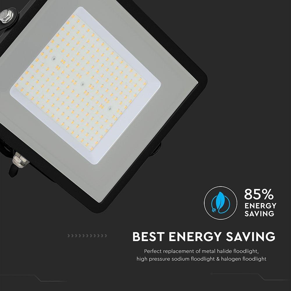 100W Naświetlacz LED SMD, Chip SAMSUNG, Barwa:6400K, Obudowa: Czarna , Wydajność: 120lm/w, VTAC, SKU 767